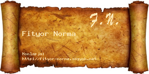 Fityor Norma névjegykártya